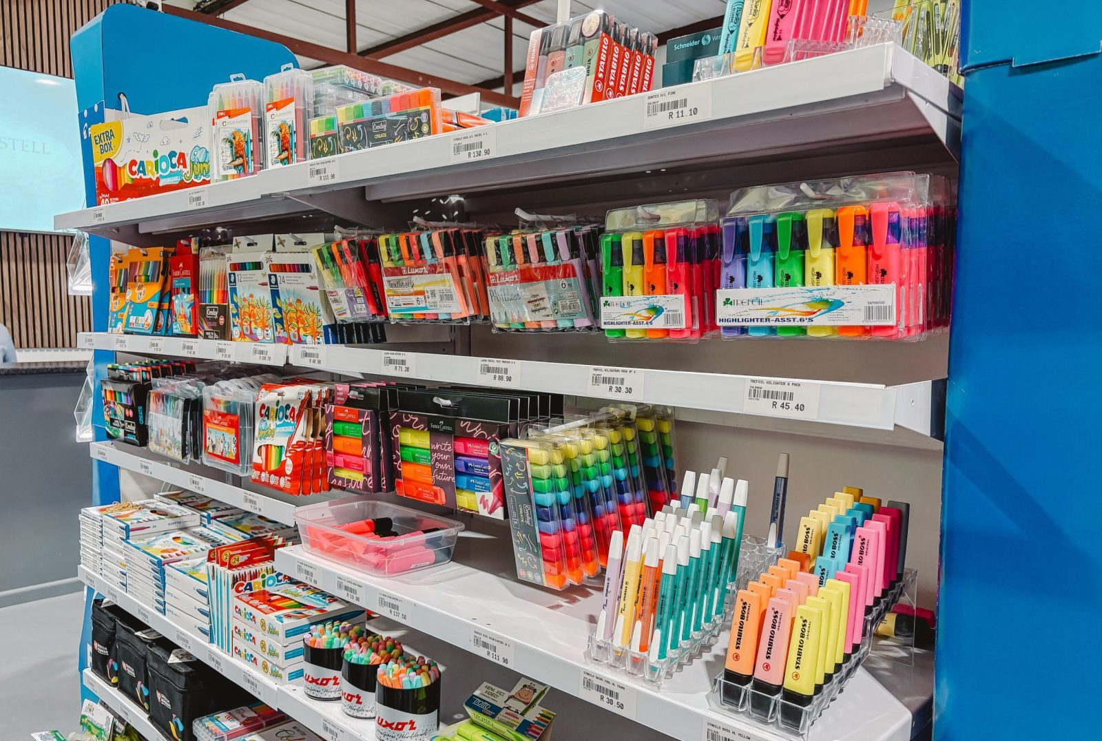 Collection of colourful school stationery products available at Spectra